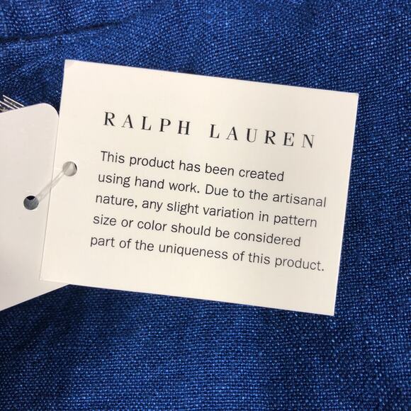 Ralph Lauren Stover Linen Throw Pillow Cover Only Journey Summer Blue 16x24 New - Picture 4 of 5